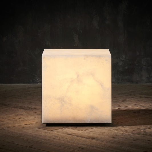 ALABASTER CUBE SIDE TABLE