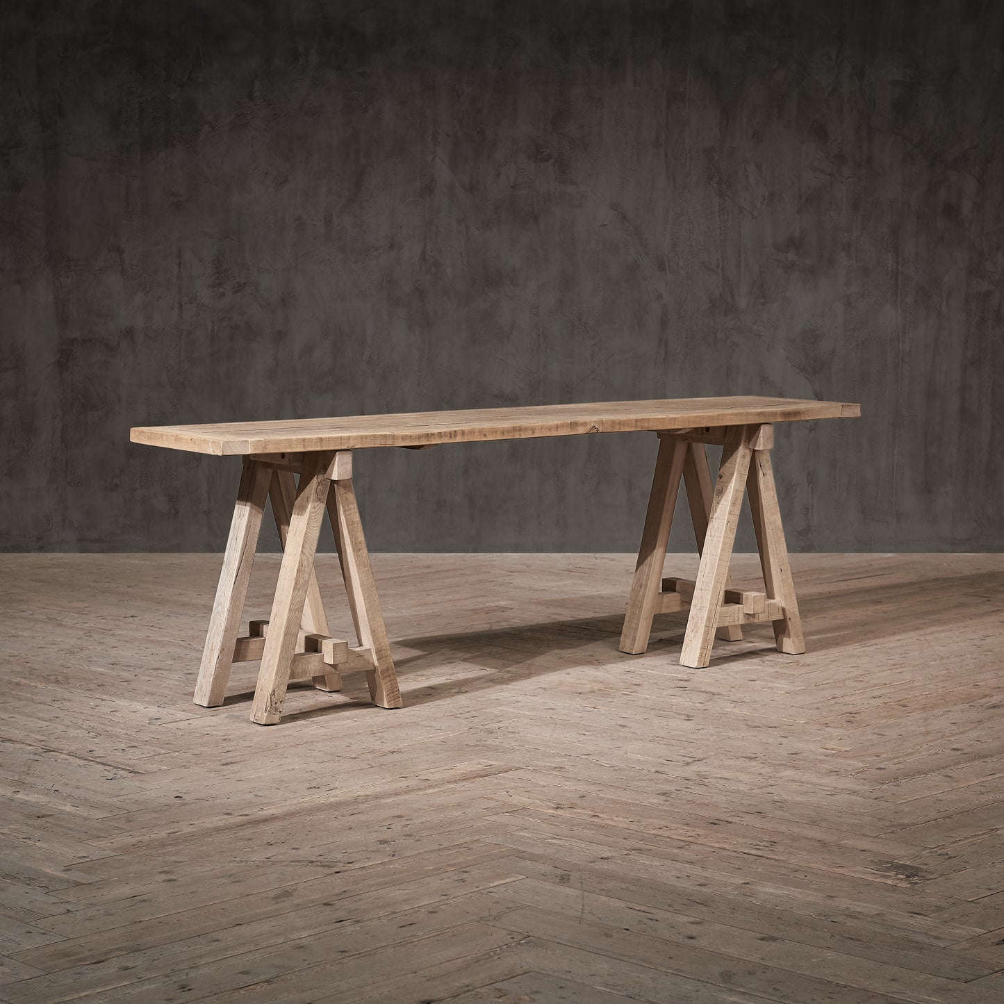 A-FRAME OAK CONSOLE TABLE