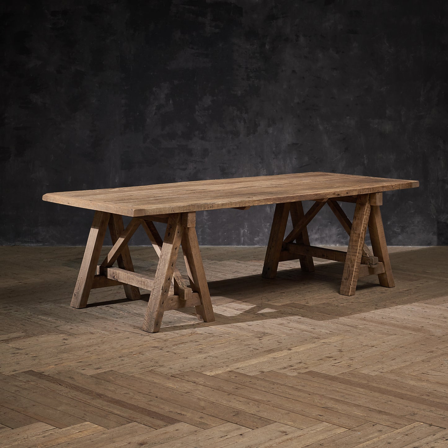 A-FRAME OAK DINING TABLE