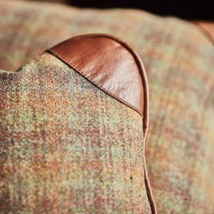 ORANGE TWEED & OLD SADDLE NUT CUSHION