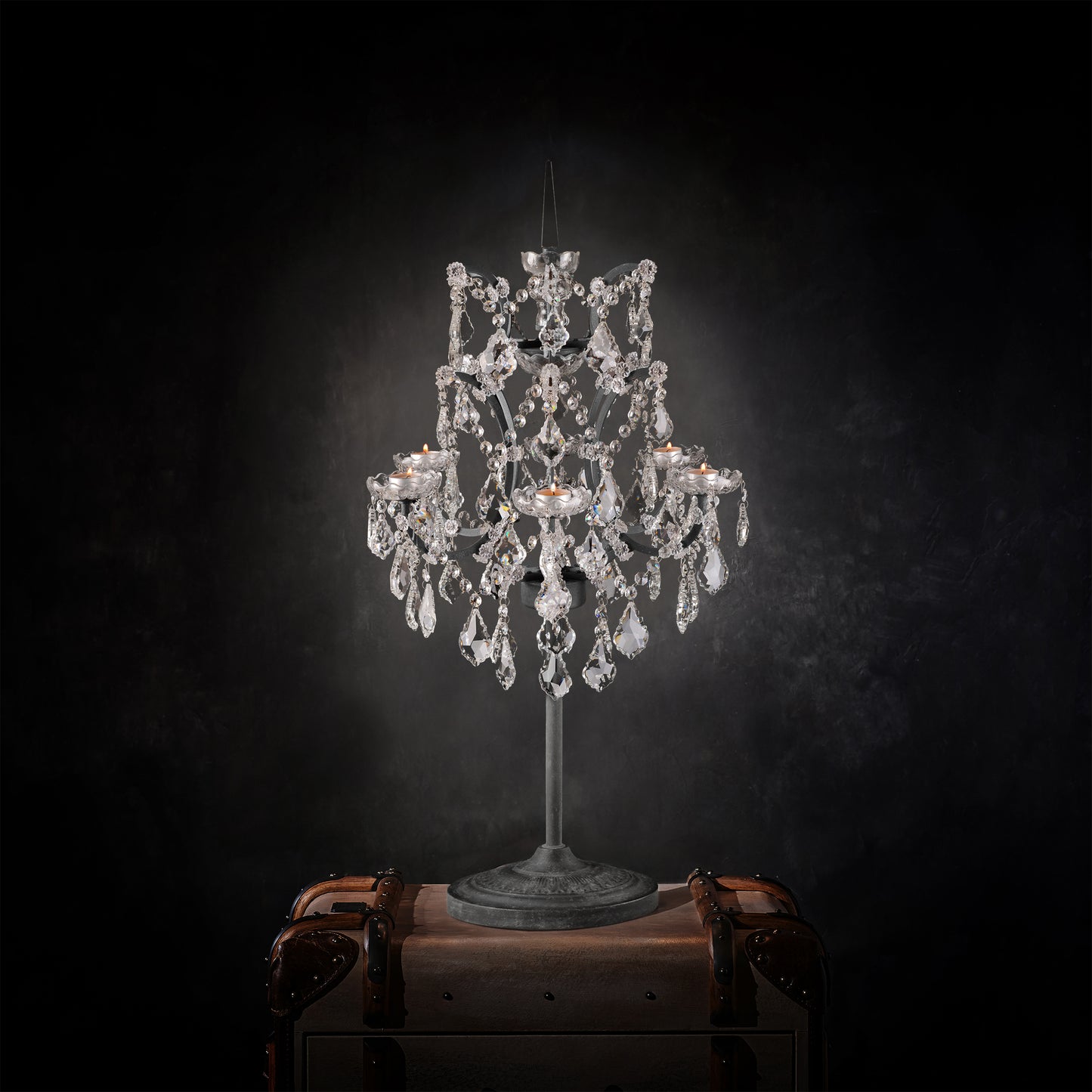 CRYSTAL TABLE NATURAL CANDLE HOLDER