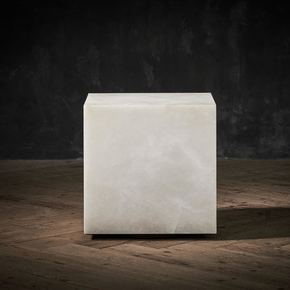 ALABASTER CUBE SIDE TABLE