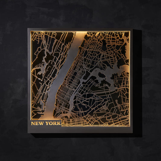NEW YORK METAL MAP