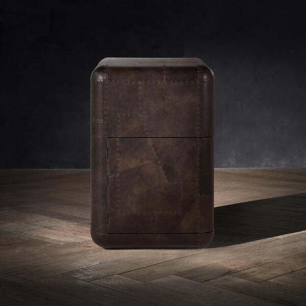 HUDSON LEATHER BAR CABINET