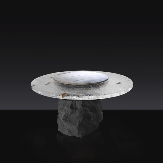 BLACK STONE ROUND DINING TABLE