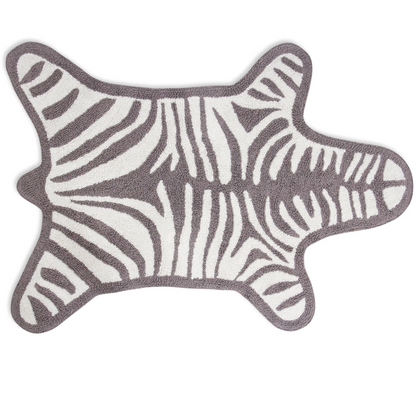 REVERSIBLE GREY ZEBRA BATH MAT