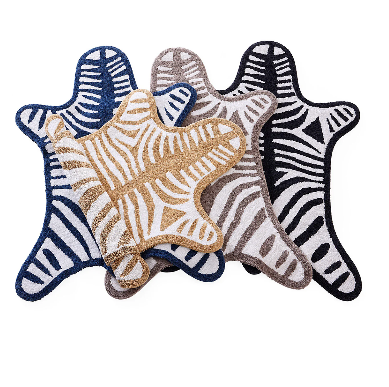 REVERSIBLE BLACK ZEBRA BATH MAT