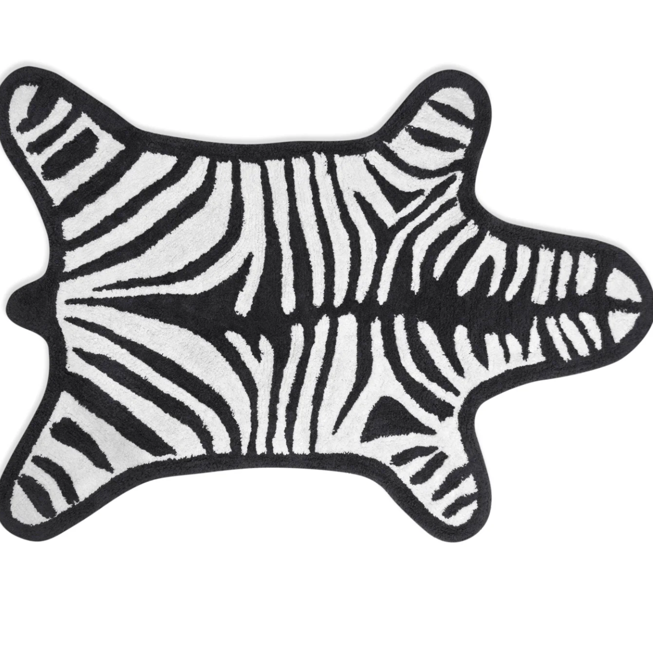 REVERSIBLE BLACK ZEBRA BATH MAT