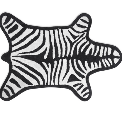 REVERSIBLE BLACK ZEBRA BATH MAT