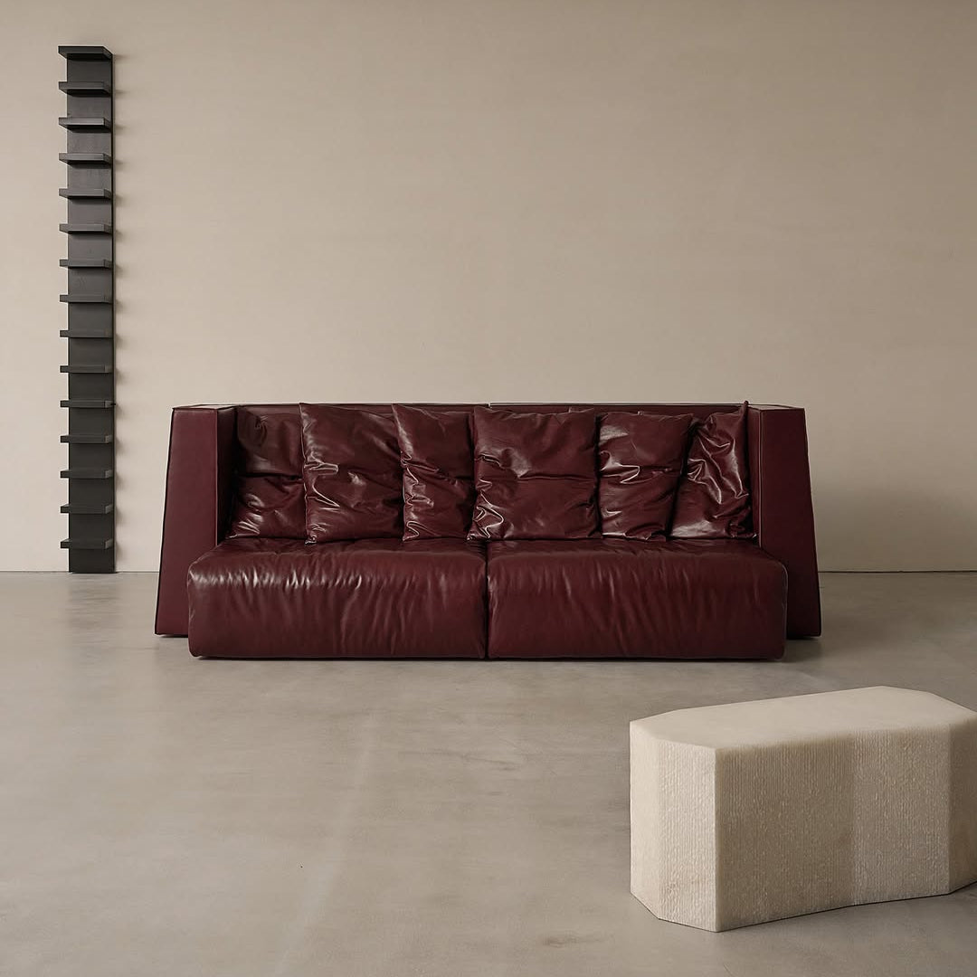 LEATHER 2-SEATER SOFA