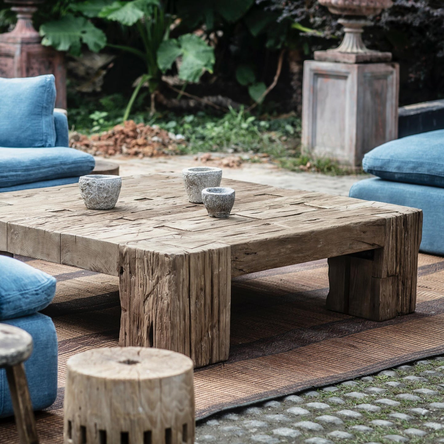 ENGLISH BEAM SQUARE COFFEE TABLE